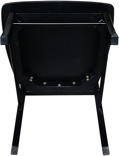 Miniatura 4 de International Concepts - Juego de dos sillas de comedor con respaldo en X, color negro