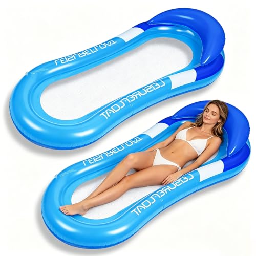 DIANLIANG Matelas Gonflable Piscine avec Filet 160x90cm Hamac de Piscine Gonflable Adulte Chaise Gonflable Piscine Bouee