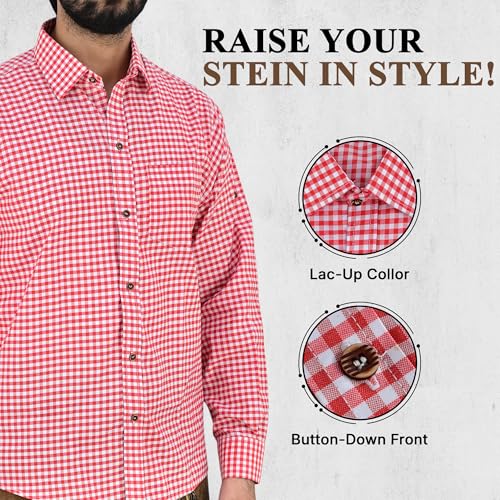 TRENDS Authentic Bavarian Style Lederhosen for Men Oktoberfest Costume – Oktoberfest Outfits Men with Traditional Detailing4