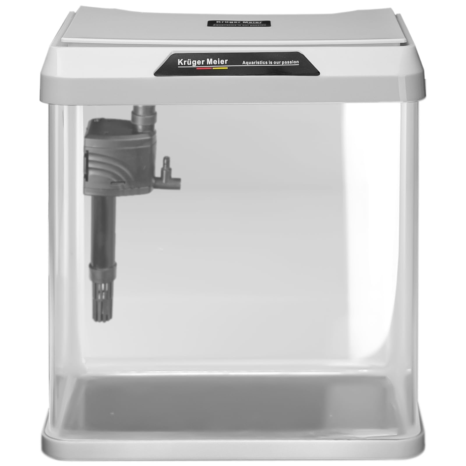 Kruger Meier Como Aquarium 7L – Nano-Aquarium Set mit Beleuchtung, Filter & Abdeckung – Weiß