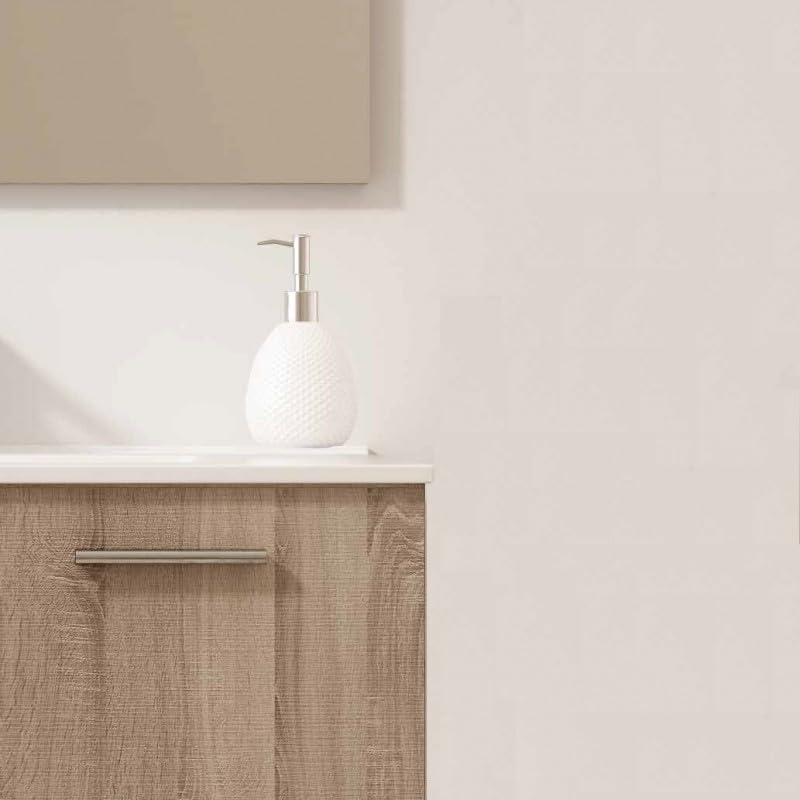 Aquore Mueble de Baño Suspendido Mallorca con Lavabo Cerámico, 2 Puertas (Lacado Blanco Brillo, Ancho 100 cm)