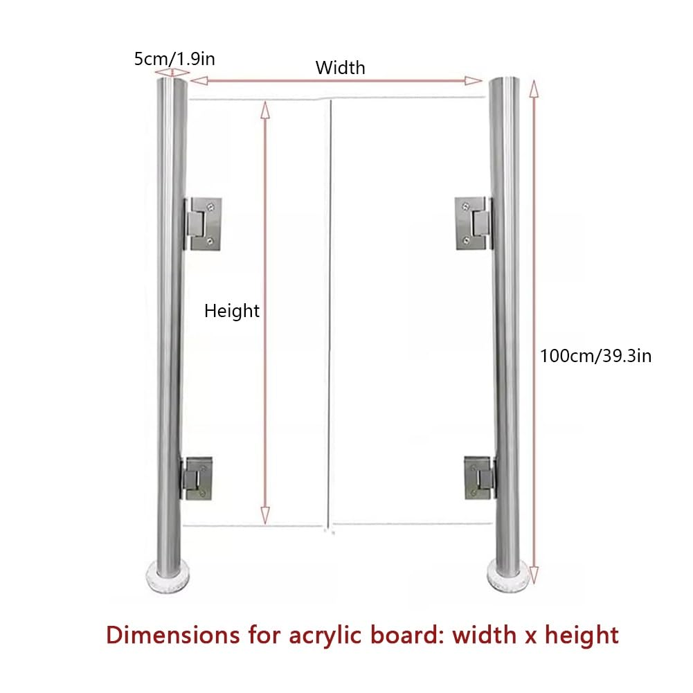 Puerta de seguridad universal de acrílico para mercados y Libes de 0,5 x 0,9 m, control de acceso, valla industrial, protección de entrada para seguridad