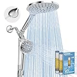 MakeFit Dual Filtered Rain Shower Head Combo, Handheld Shower Head with Adjustable Bar - Rainfall Shower Head And Showerhead with Filter for Hard Water - Removes Chlorine