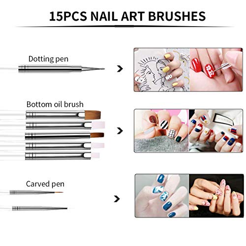 image for Newthinking Nail Art Design Tools, 47 PCS Nail Accessories Art Kit wit