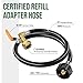 Alloxity Propane Refill Adapter for 1 lb. Tanks, 3FT Propane Refill Adapter Hose, Sturdy 1lb Propane Tank Refill Adapter, 1 lb Propane Tank Refill Adapter, Propane Bottle Refill Adapter