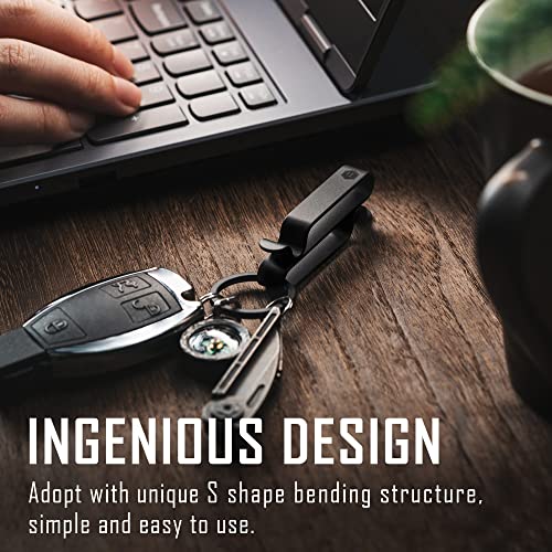 Image of KeyUnity KM00 Titanium Belt Loop Keychain Clip Double Side Quick Release Key Holder with Detachable Key Ring