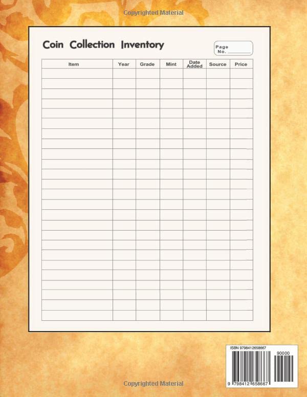 Coin Inventory Log Book: Collectible Coins Inventory Log| Coin Log Book to Record and Keep Track of your Coin Collection| 8.5 x 11 inch ( Coin Collection Book by DataSavy)) - Image 2