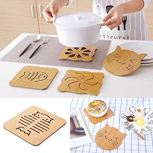 Calore Sottopentola in Bambu Naturale Resistenti