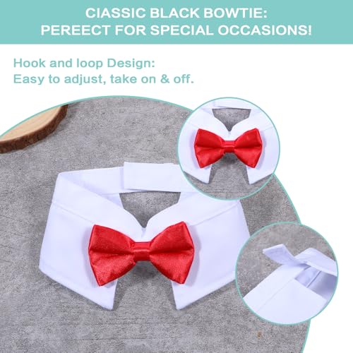 Oruola 2 Stück Formelle Haustier Fliege,Formelle Fliege für Hunde,Verstellbare Hundeschleifen für Welpen & Kätzchen,Hochzeiten, Geburtstage, Partys, Ostern & Jubiläen,Rot