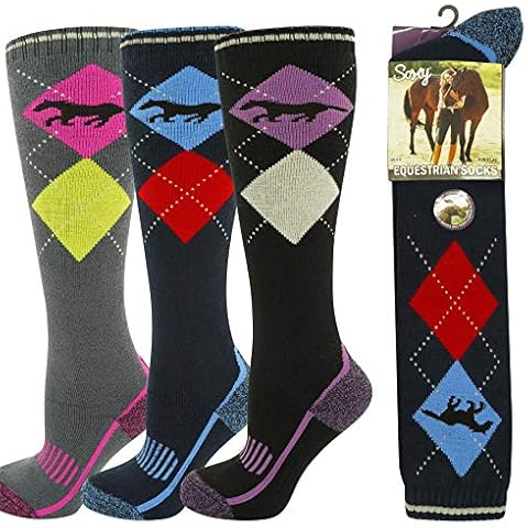 SX173 - Ladies Equestrian Socks - Pack of 3- Size 4-6 Cover