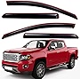 Lightronic WV194995 in-Channel Side Window Visor Deflector Rain Guard, Dark Smoke Shatterproof, 4PCS Set for 2015-2022 Chevrolet Colorado & GMC Canyon Crew Cab