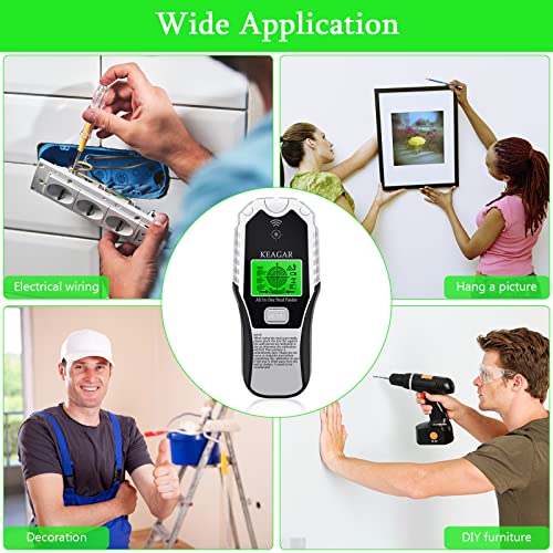 Stud Finder Wall Scanner, 7 In 1 Electronic Stud Sensor Wall Detector, Beam Finder Center Finding, Lcd Display, Buzzer Alarming, For Wall/Wood/Live Ac Wire/Metal/Joist/Magnetic Stud (1*Sliver) #TOP6