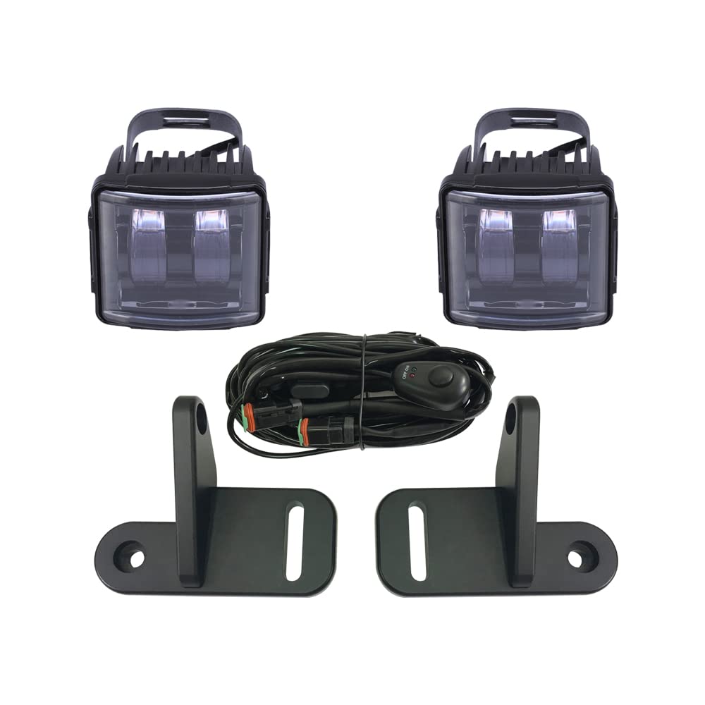 JL1110 2PC 3.5Inch LED Pod Lights Off Road Spot Lights Kit with A-Pillar Bracket Hood Light with Wiring Harness for J E E P Wrangler JL2018+