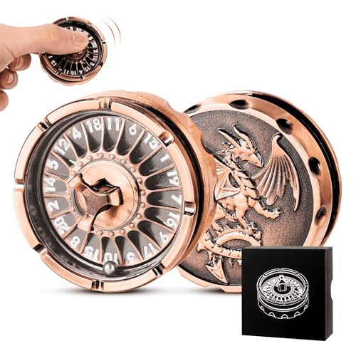 DND Dice Set with Mini Roulette Wheel â€“ Metal D20 Roulette Dice Spinner for Dungeons & Dragons | Unique DND Gift Set with Case for RPG & Table Games(Copper)
