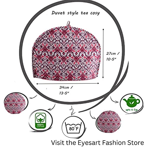 Tea Cozy For Teapot Kitchen Accessories Blue Tea Cozy Kettle Cover Cover Traditional 100% Cotton Tea Cozy Quilt Floral Warmer Home Decorative Tea Pot Cozy For Keeping Warm (White & Purple) #TOP7