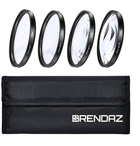 BRENDAZ Close-Up Macro Filter Set (+1/+2/+4/+10) with Pouch Compatible with Canon Nikon Pentax Sigma Tamron DSLR Camera Lenses with a 52mm Filter Size
