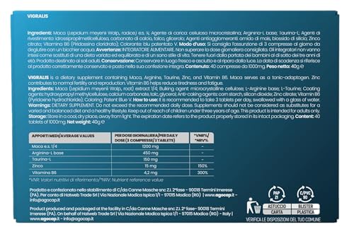 Vigralis, Vasodilatatore Forte - Testosterone Uomo Con Maca, Arginina, Taurina, Zinco E Vitamina B6. Vigralis Uomo Effetto Immediato, Booster Stimolante Naturale Per Forza, Energia E Resistenza - 4
