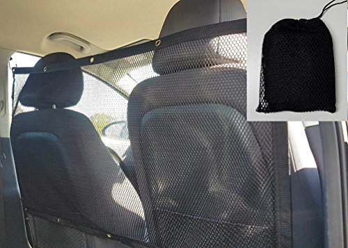 Pet Net Dog Barrier for Car or SUV Front or Back Seat Free Mesh Storage Bag Included Large Vehicle