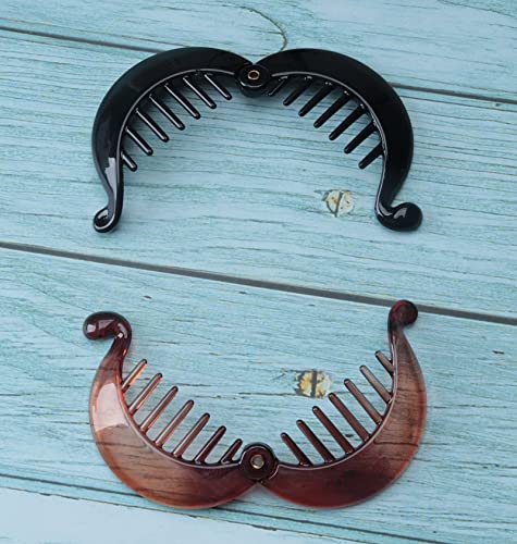 Sowaka 2 Pzs Pinza Plástica para Cabello Negro y Marrón miniatura 7