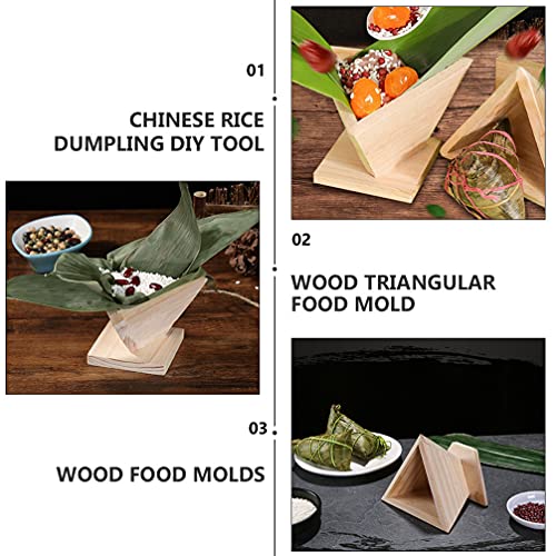 PIXNOR Wooden Zongzi Mould, Rice- Pudding Baking Molds Traditional Chinese Zongzi Mould Sticky Rice Dumpling Mold for Traditional Dragon Boat Festival