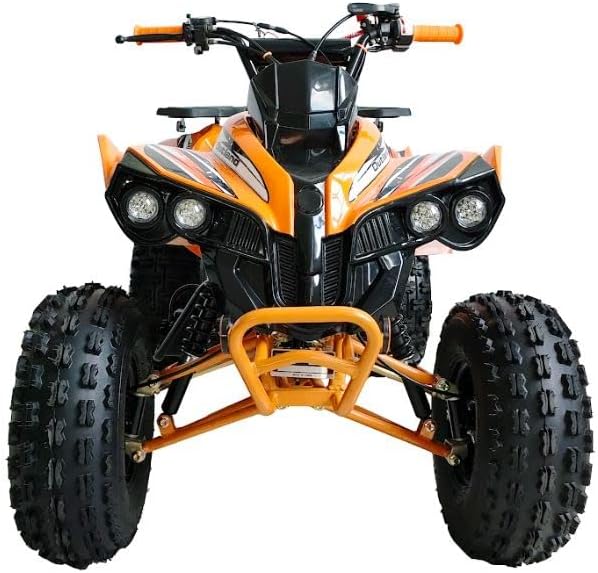 HHH ATV juvenil de 125 cc totalmente automático con reversa, faros LED dobles y neumáticos agresivos, extra grande