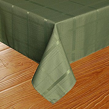 Eforcurtain Rectangle Classic Checkered Tablecloth Spillproof Microfiber Table Cover Home Decor Dark Sage, 60Inch Wide by 102Inch Length
