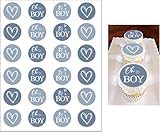 24 Edible Boy Baby Shower Cupcake toppers, It's a Boy Edible Image toppers, Made from Wafer Paper, Great for cupcakes, cake decoration, cookies and more 1.5' Uncut