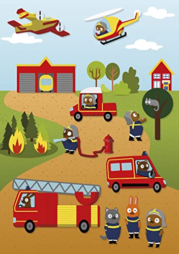 Maildor AE226C, STICKERS Sweety, 2 sheets, Size: 14,8x21 cm, FELT stickers, FIREFIGHTERS (28 stickers) - Image 2