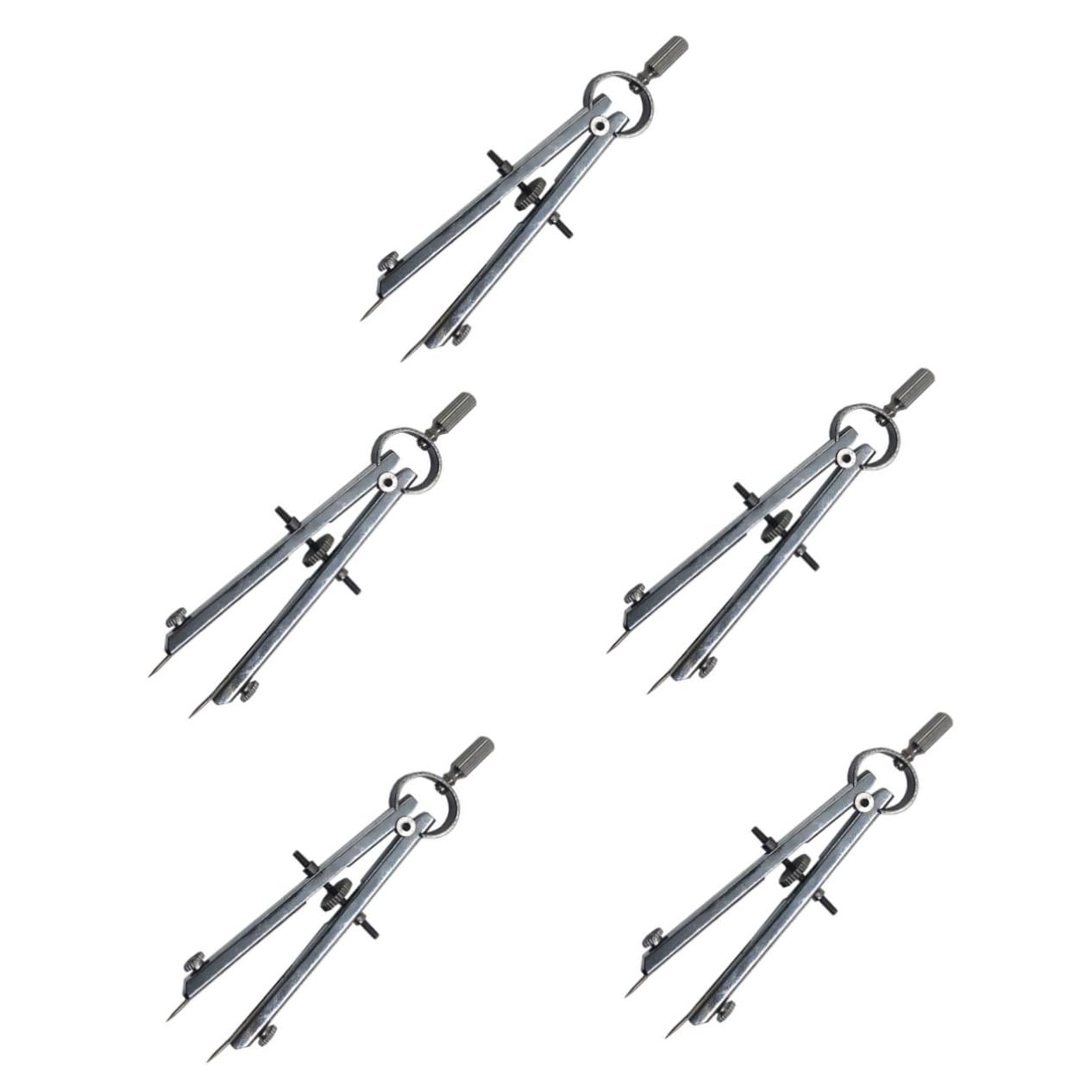 LALAFINA Lot De 5 Compas Circulaires Pour Dessin Accessoires De Dessin Outils De Dessin Acier Inoxydable