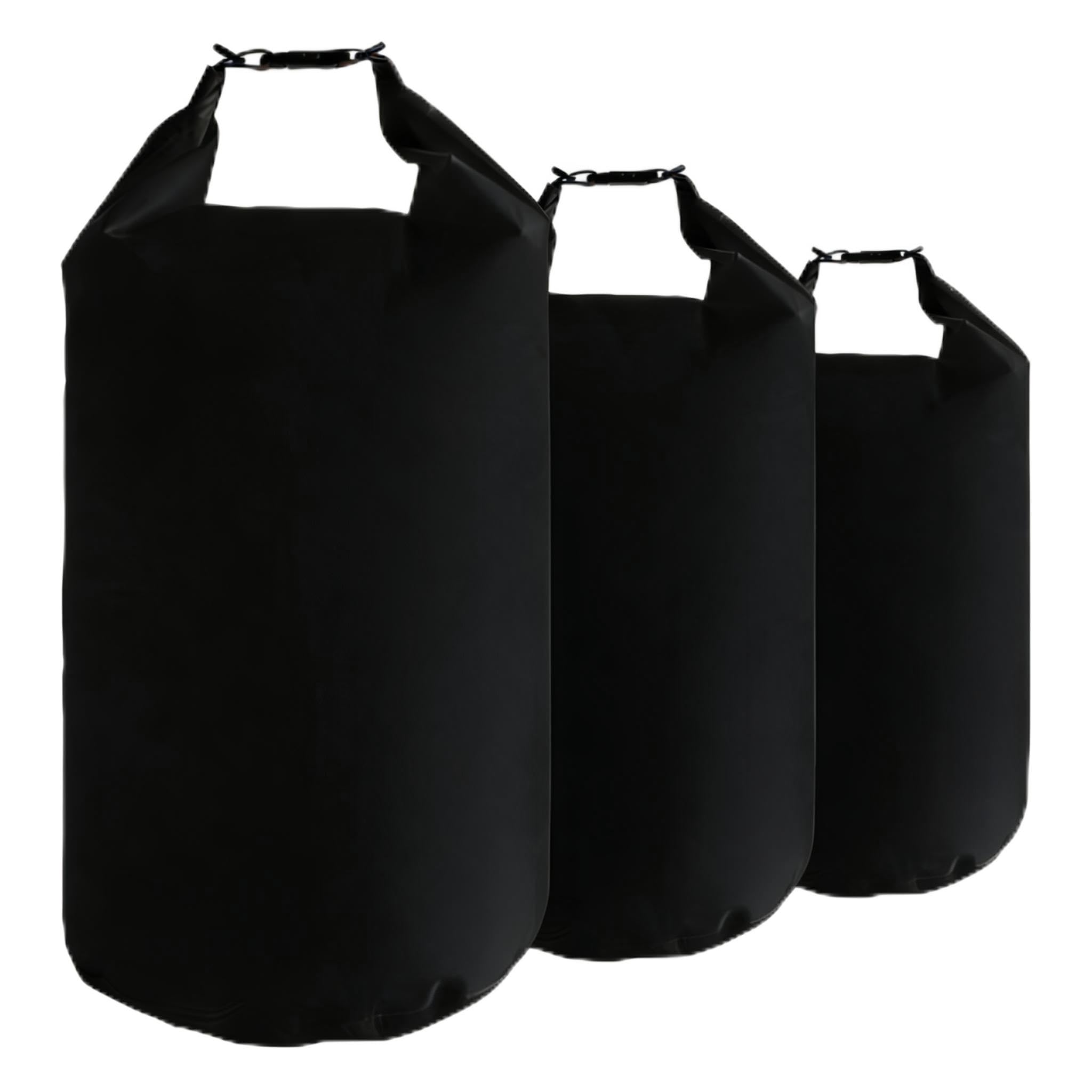 CMC-PROGEAR Waterproof Dry Bag Set with Roll-Top Closure,2L/5L/10L Drybag & Pouch Set for Backpacking Essentials - Lightweight, Durable,Perfect for Boating, Camping,Water Sports (Black, 2L+5L+10L)