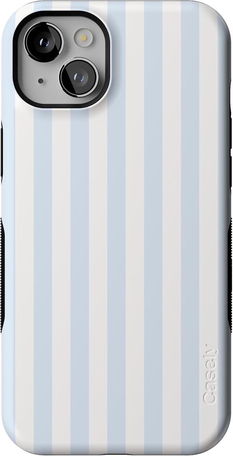 CaselyiPhone 14 Case | Blue Stripes | Sunday Best | Compatible with MagSafe | Bold Protective DesignClimatePartner certified