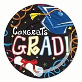 PMU Graduation Congrats Grad! Plates 7in - Graduation Celebration Tableware and Party Accessories (8/Pkg) Pkg/1