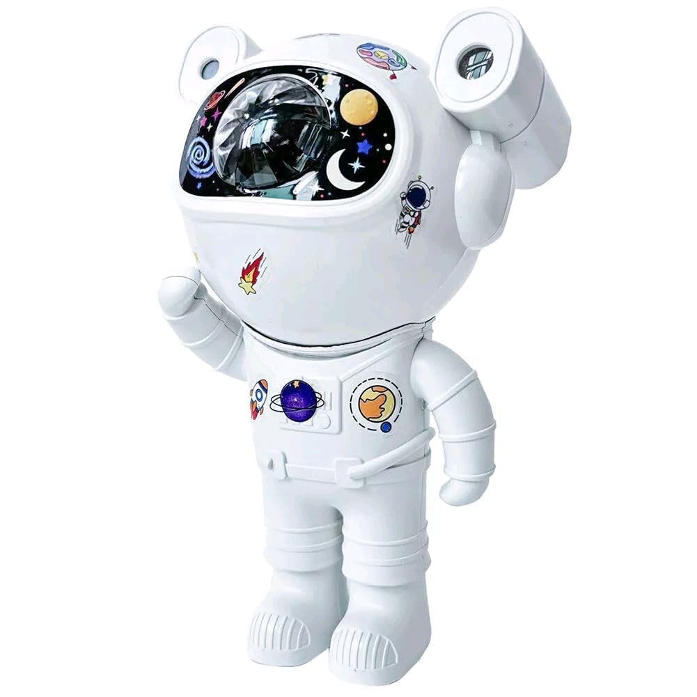 Funtique™ Astronaut Galaxy Projector with Bluetooth Speaker | 360° Rotating Star Sky Night Light with Remote | Space Robot Lamp for Bedroom Baby Room Gaming Home Party & Gift for Kids Adults