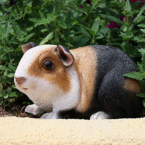 LIBINA Meerschweinchen Statuen für Hof und Garten, Harz Tier Skulpturen für Wohnzimmer Tisch Figur Figur Ornament Hausgarten Dekor Bücherregale Sammlung, A Cover