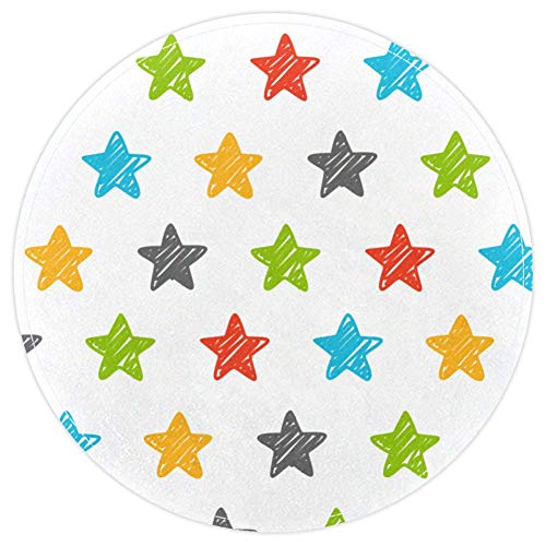 EZIOLY Sketchy Star Doodle Alfombra de baño Antideslizante, Lavable, 