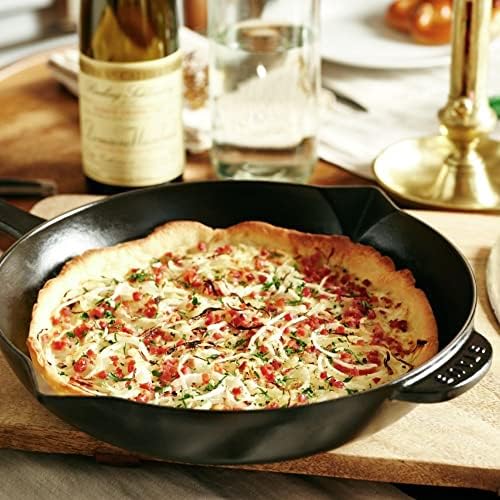 STAUB Patelnia z żeliwnym uchwytem, odpowiednia do indukcji, żeliwo, czarna, 26 cm, 48,2 x 26,5 x 5,09 cm, 1 szt.