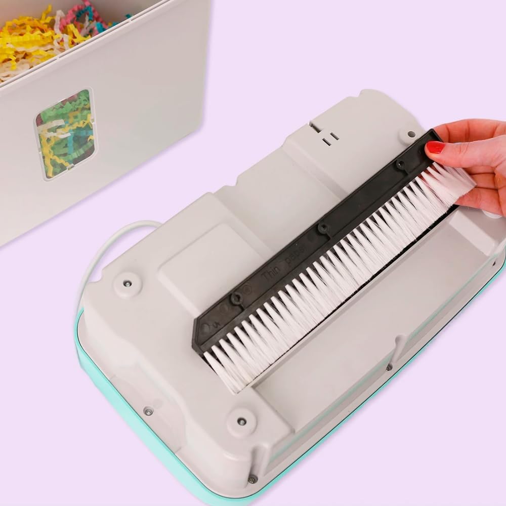 Craftelier - Máquina Cortadora de Papel Corrugado, CREA Relleno para Cajas | Pack 100 hojas papel seda incluido, capacidad cesta 8,5 L, ancho entrada papel A4 22 cm, 2 cepillos arrugadores, scrapbooking