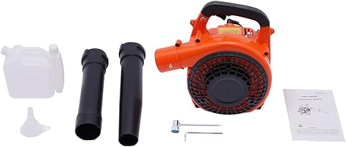 Miniatura 7 de Soplador de hojas de mano a gas - Barredora de césped de gasolina de 2 tiempos de 25.4 CC para cuidado del césped, soplado de nieve y limpieza de