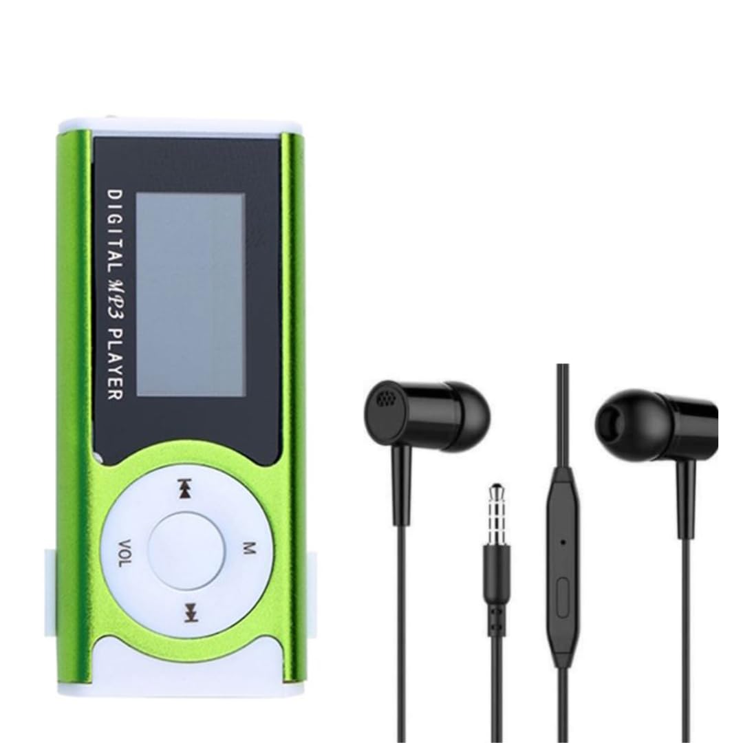 King Shine Portable Mini mp3 Player Clip Design Digital LED Light MP3 Player Music Player with TF Card Slot Screen (Random Colour) SD Card Not Included