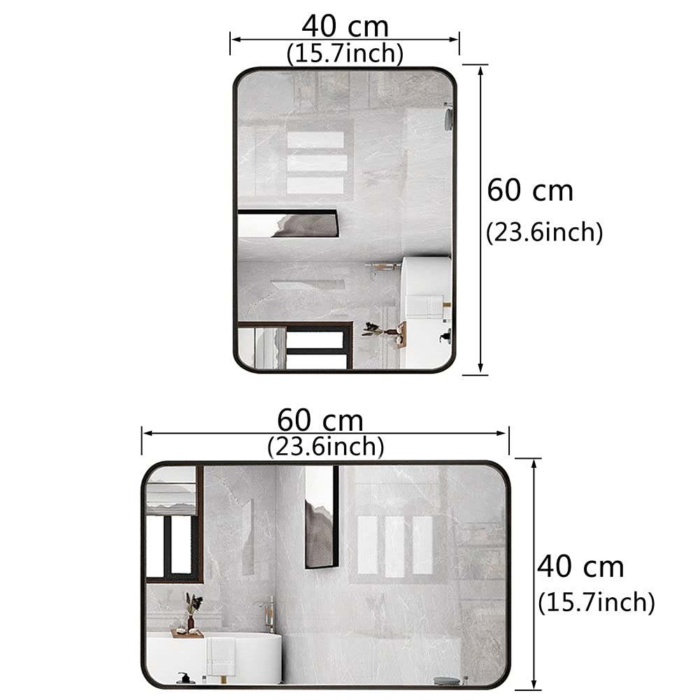 LIGUOYI Spiegel Rechteckig, Aluminiumlegierungs Rahmen Wand-Spiegel, 50×7 cm Moderner Badezimmerspiegel, Vertikale Und Horizontale Aufhängung, Für Wohnzimmer Badezimmer Flur Und Ankleideraum