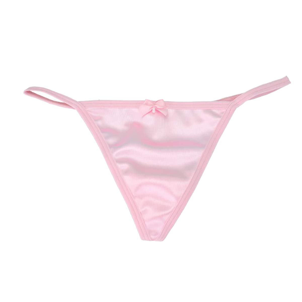 TTAO Womens Silky Satin Lingeire Micro Thong Low Rise Tiny Paties T-Back Bikini Birefs Underwear