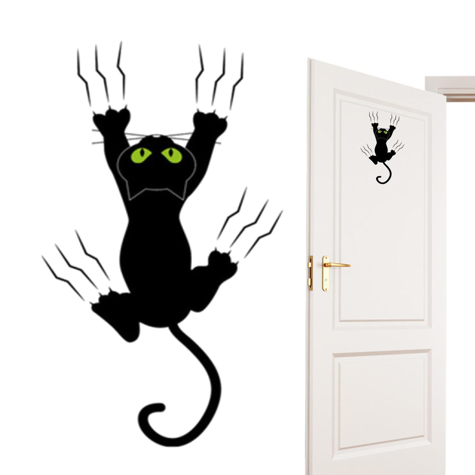 Bavokon Green Eyed Naughty Cat Cat Wall Stickers,Window Sticker Decals For Car | Window Wall Festival Decoration Car Sticker For Door Bedroom Trunk Windshield