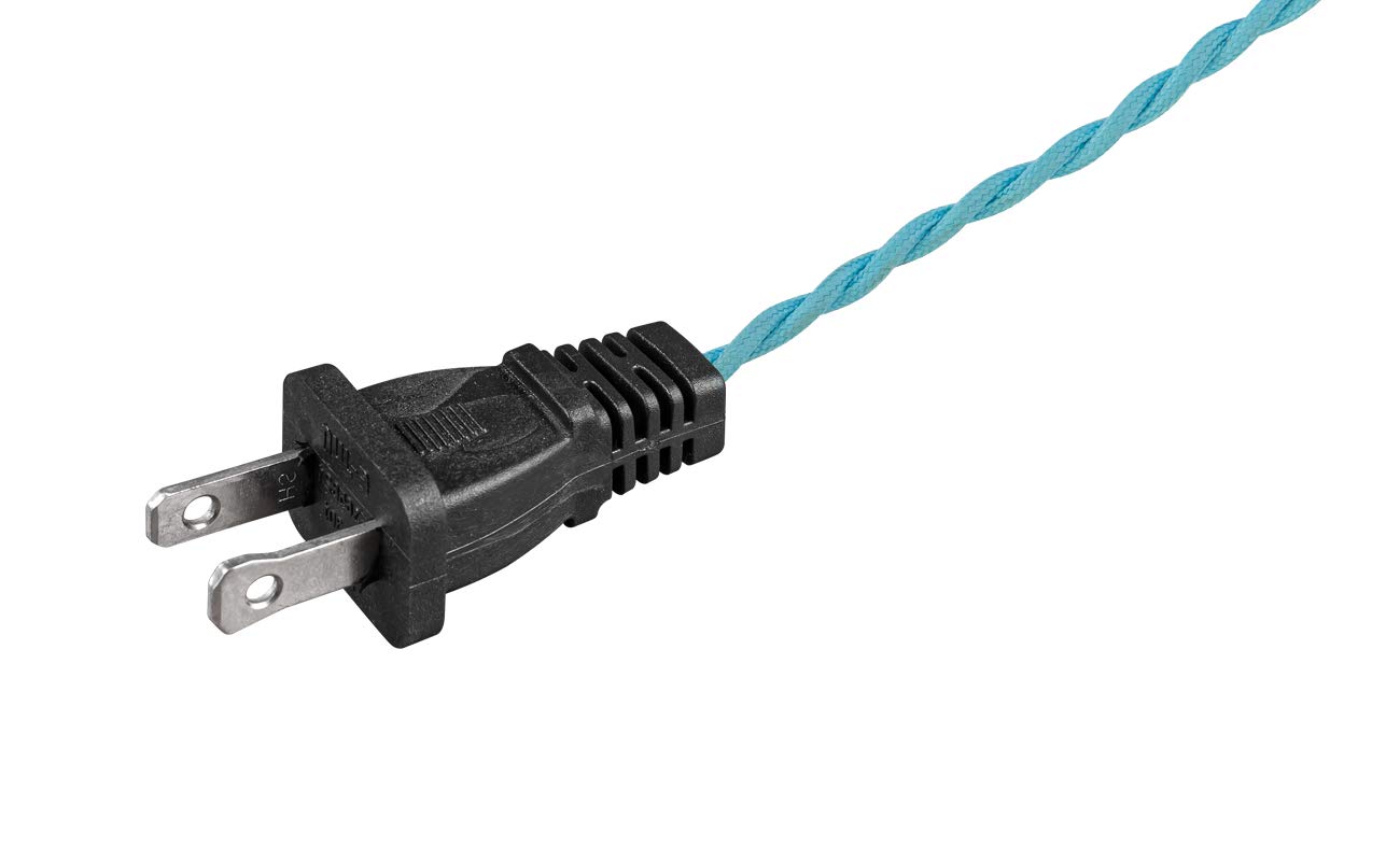 3 Pack 5.9'/1.8m Macaron Braided Wire with Dimmer Weave Rope for DIY Retro Replacement Open Wires Dimmable Switch Plug-in Cord for Swag Light Slant Ceiling Lamp Black Light Customizable（Light Blue）