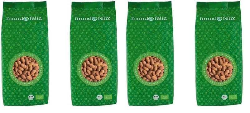Mundo Feliz Ganze Mandeln aus Bio-Anbau, 2 x 500 g (Packung mit 2)