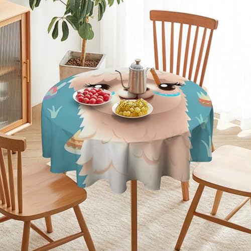 Nappe ronde alpaga lavable et infroissable pour table à manger - 7