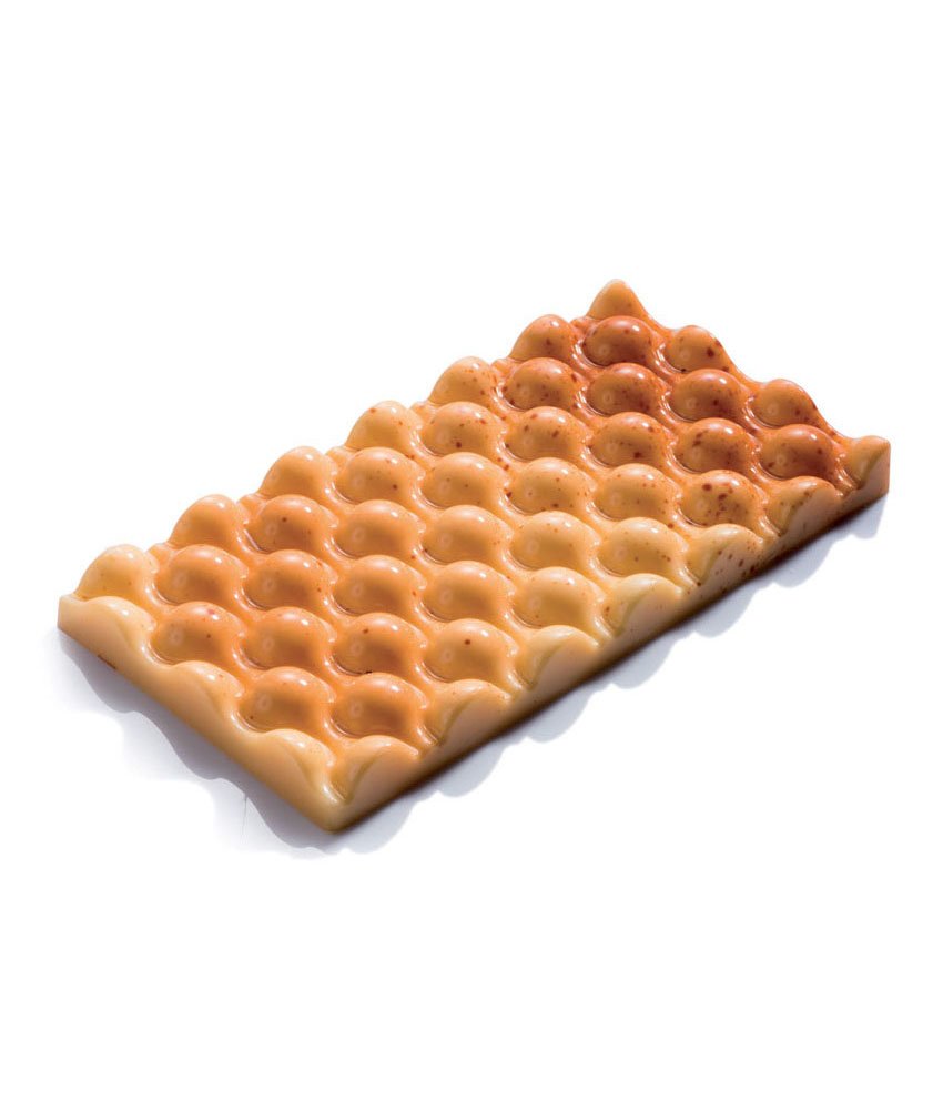 MartellatoPolycarbonate Chocolate Mold, Tablet with Bubbles; 3 Cavities, Each 132mm x 68mm x 11mm High