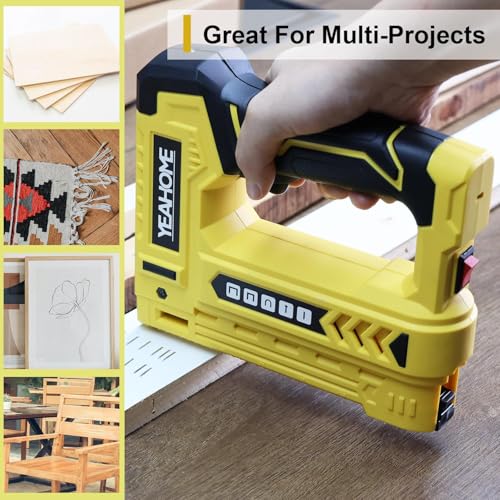 image for YEAHOME Electric Staple Gun, 5 in 1 Cordless Staple Gun for Upholstery