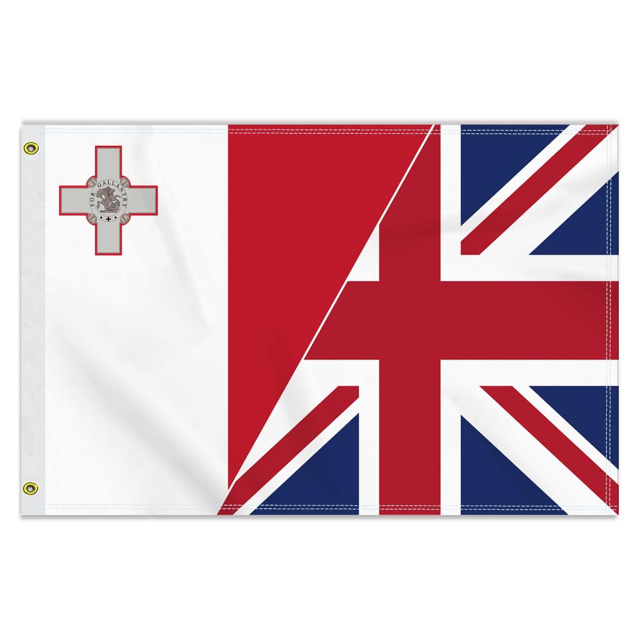 2×3 FT Malta British Friendship Flag, Large 60×90 CM 150D Maltese Outdoor Banner,Decor Garden With Brass Gromment