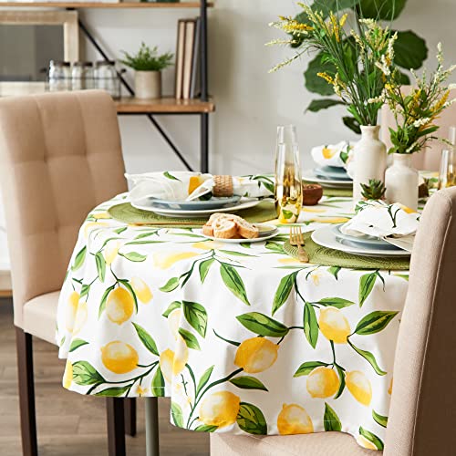 DII Lemon Bliss Tabletop Collection, Tablecloth, 70" Round - Image 6