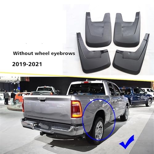 4 bavettes de protection Dodge Ram 1500 garde boue auto 2008-2021 - 2